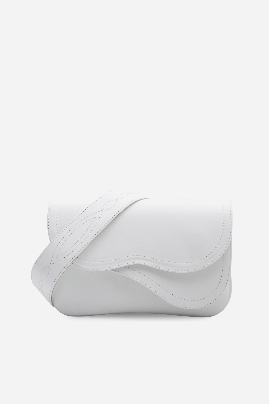 Saddle bag 2
white leather crossbody /silver/