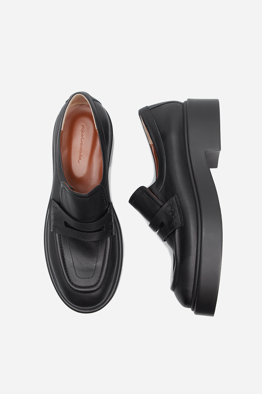 Cameron black leather loafers