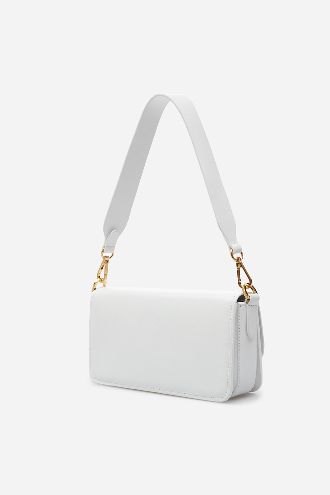 Harper white leather
baguette bag /gold/