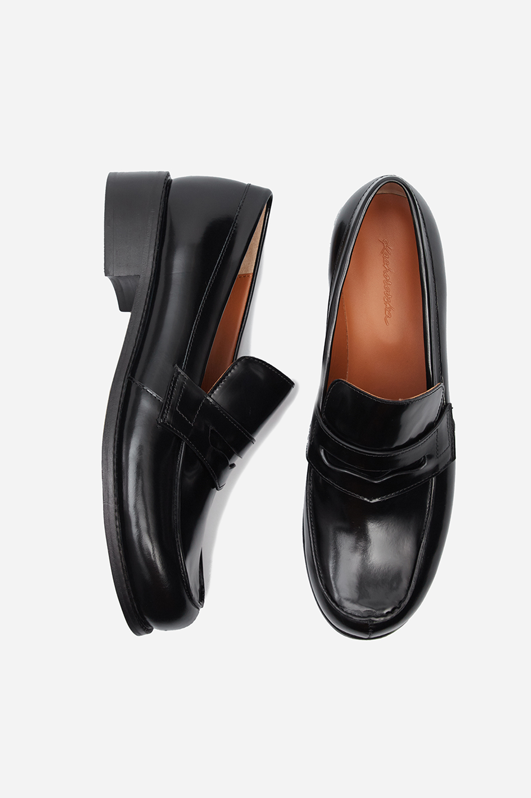 Alen black shiny loafers leather sole