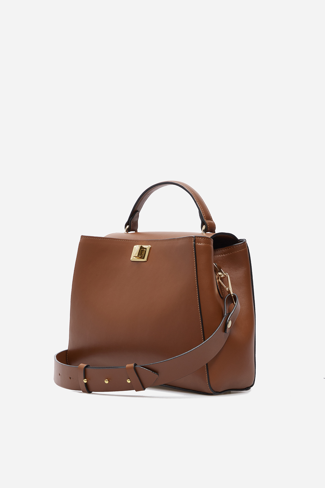 Erna Terra brown leather bag /gold/