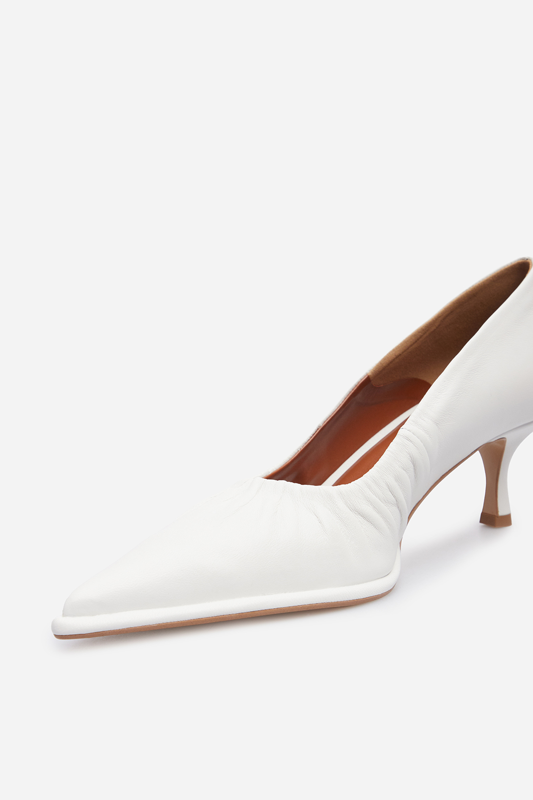 Lusy white leather
pumps / 5cm/