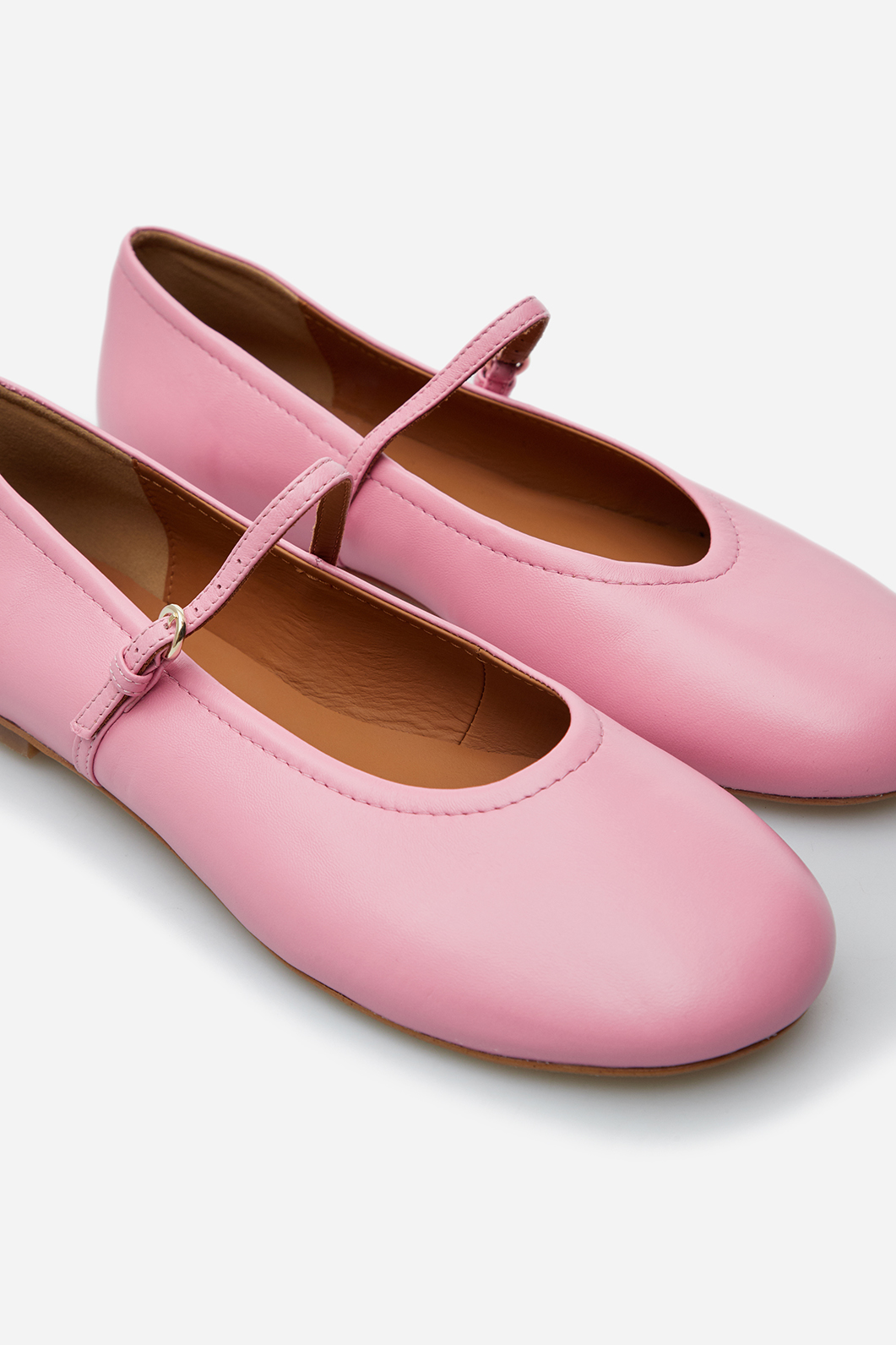 Ashley pink leather ballet flats