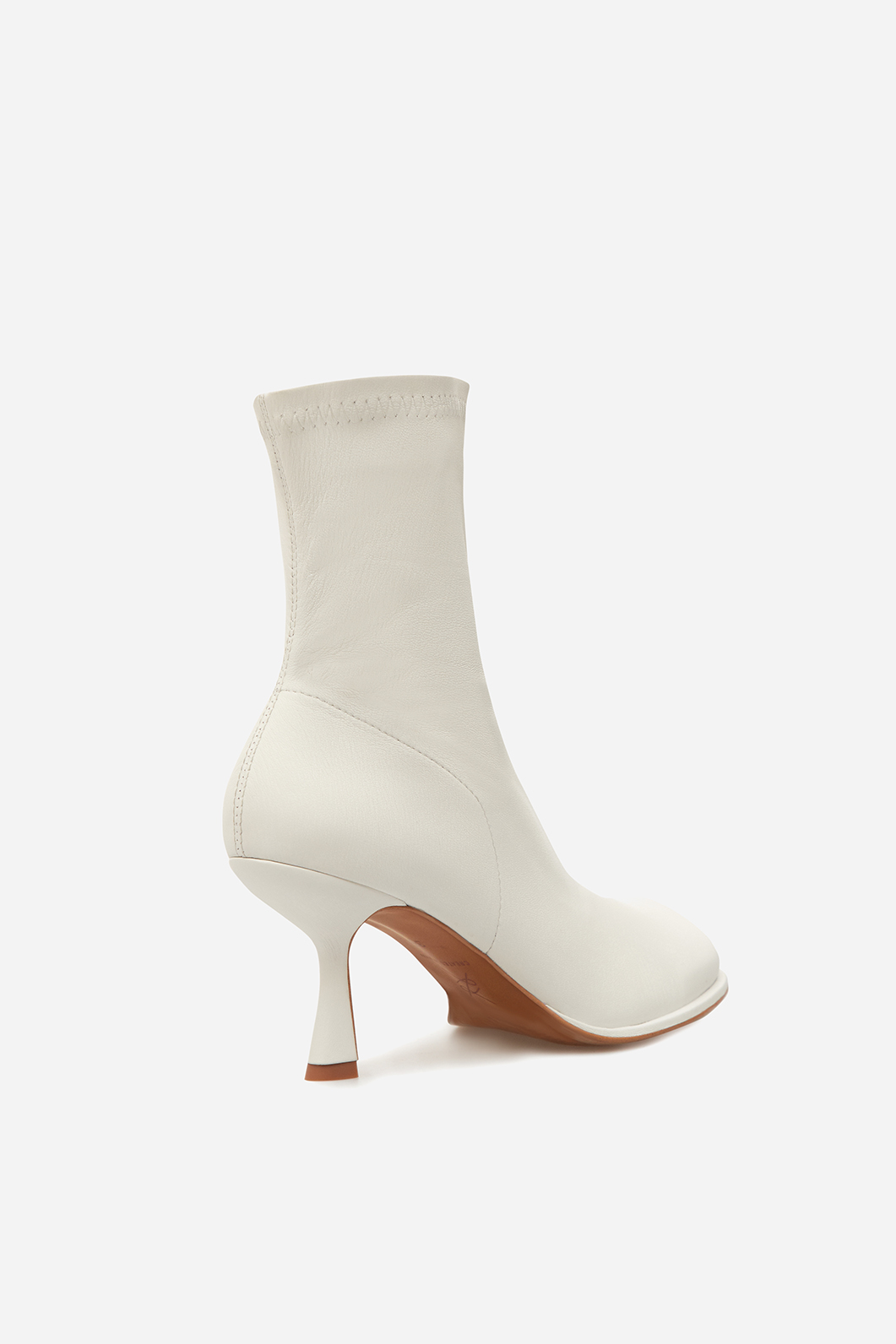 Blanca white leather ankle boots with zipper