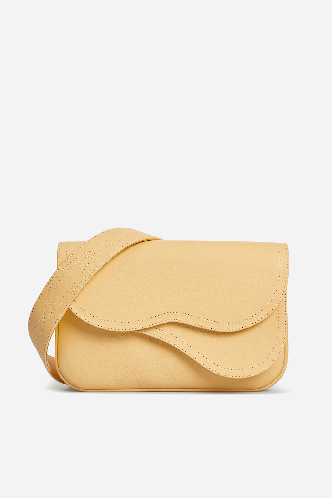 Кросбоді Saddle bag 2
з жовтої фактурної шкіри /золото/