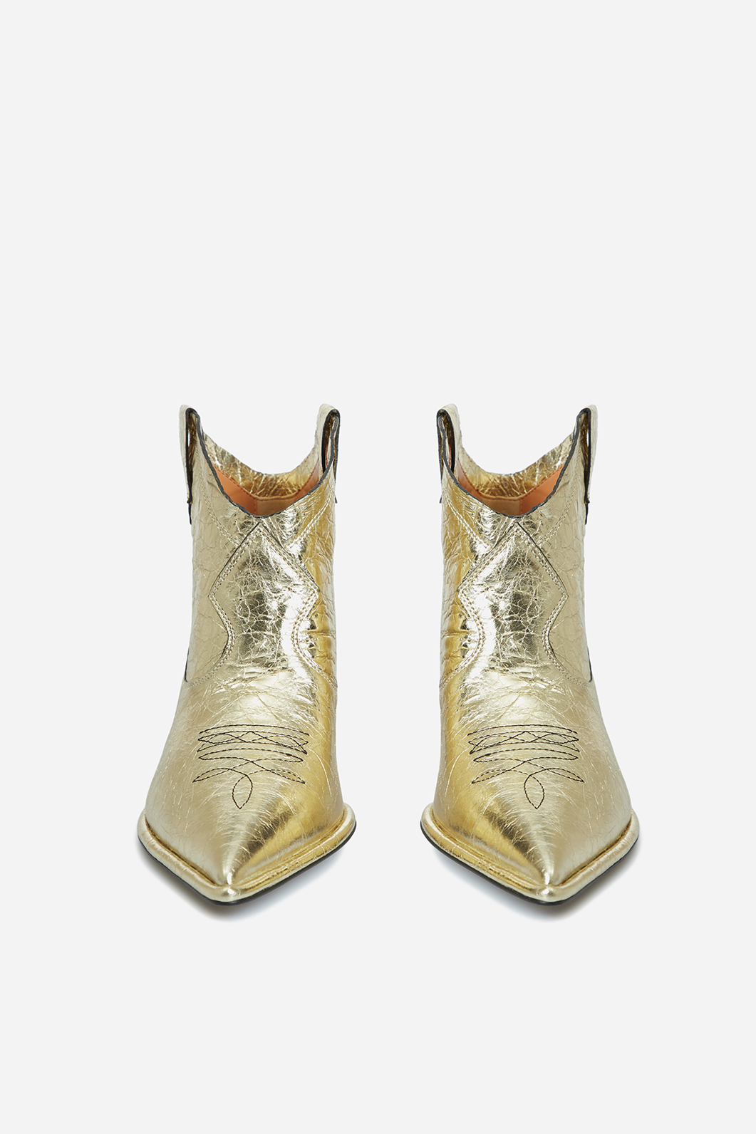 Ковбойки Cherilyn цвет светлое золото кожаные