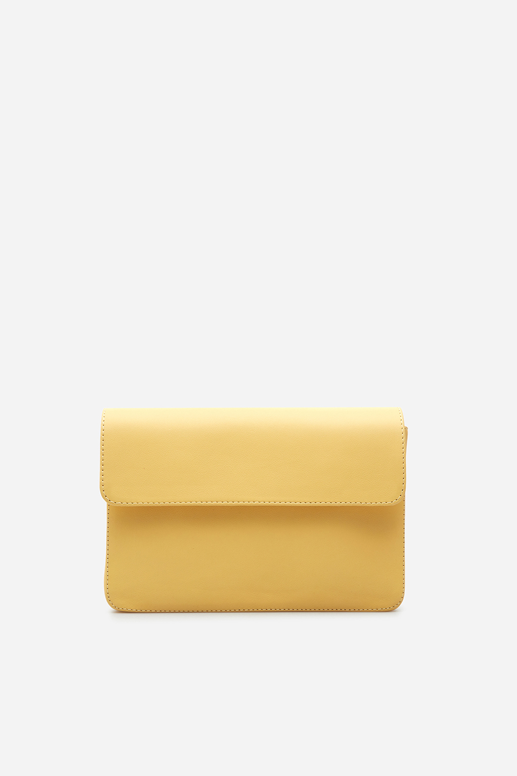 Carrie yellow leather baguette /silver/