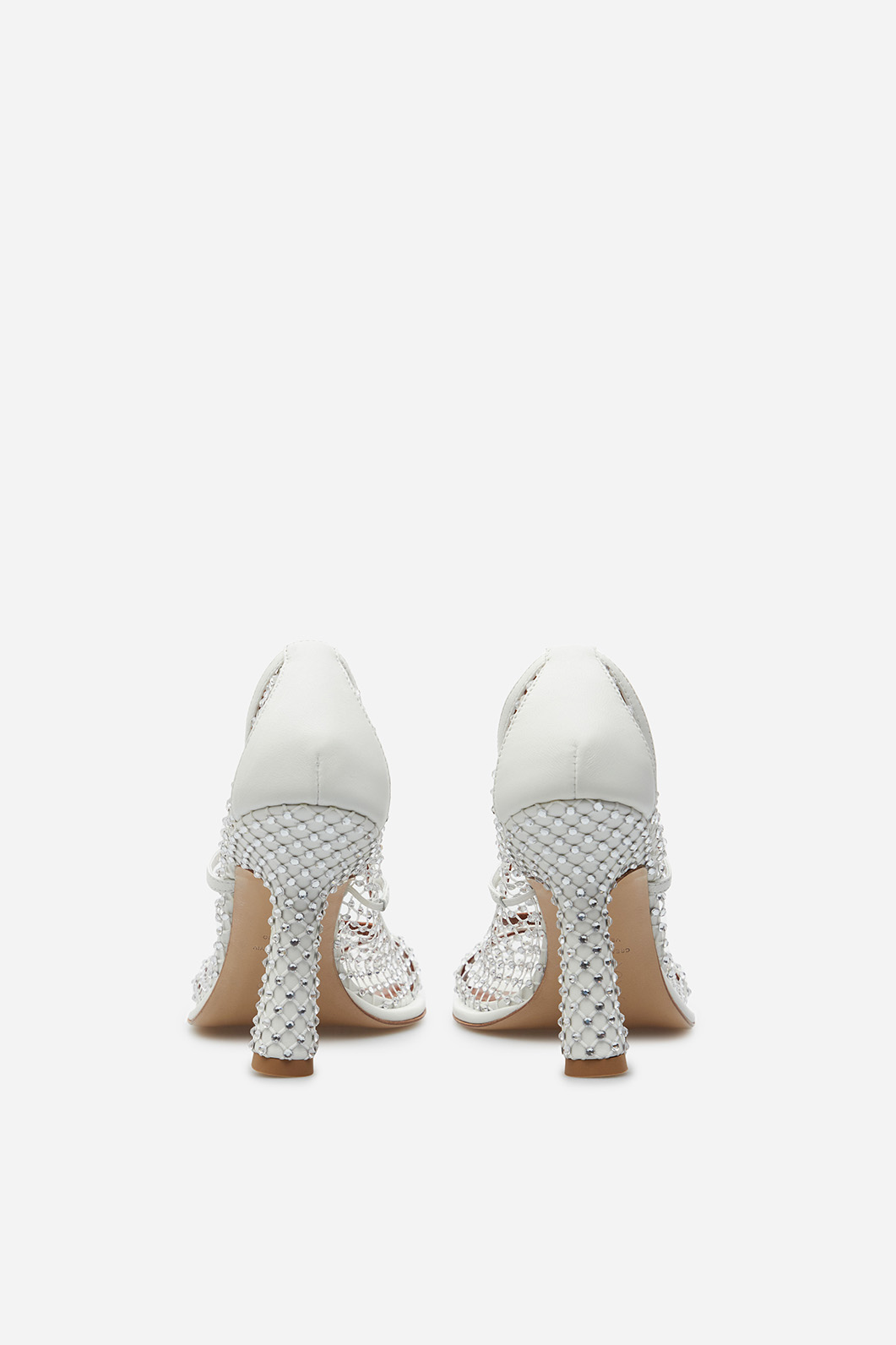 Jerry white leather with Swarovski crystals pumps