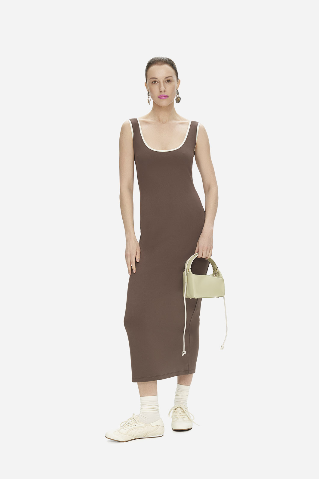 Brown viscose dress