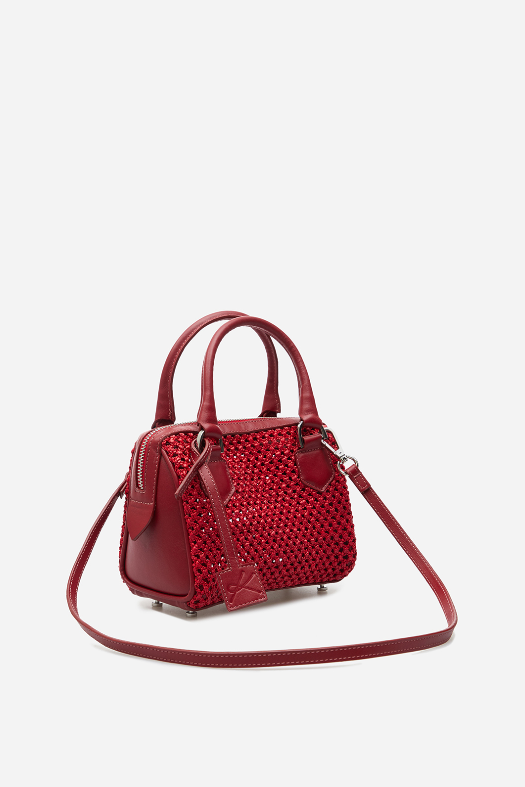 Drew Net Bag red textile shoulder bags  /silver/