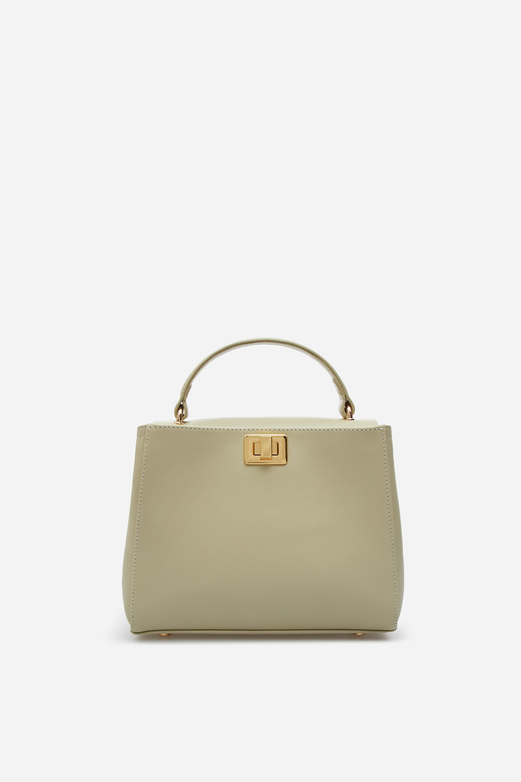 Erna mini pistachio color leather
bag /gold/