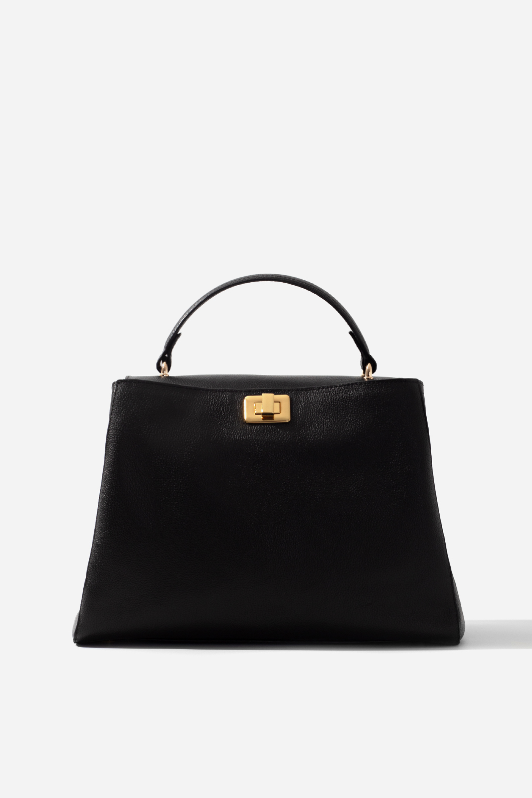 Erna Soft black leather
bag /gold/