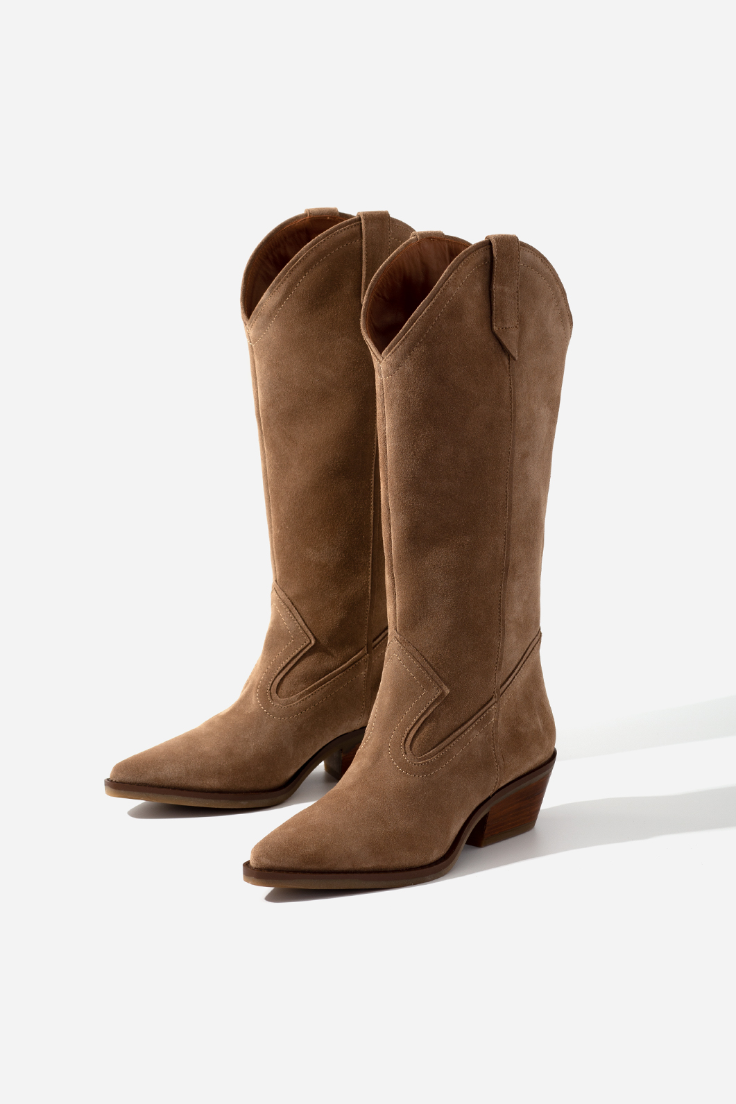 NINA brown suede cowboy boots