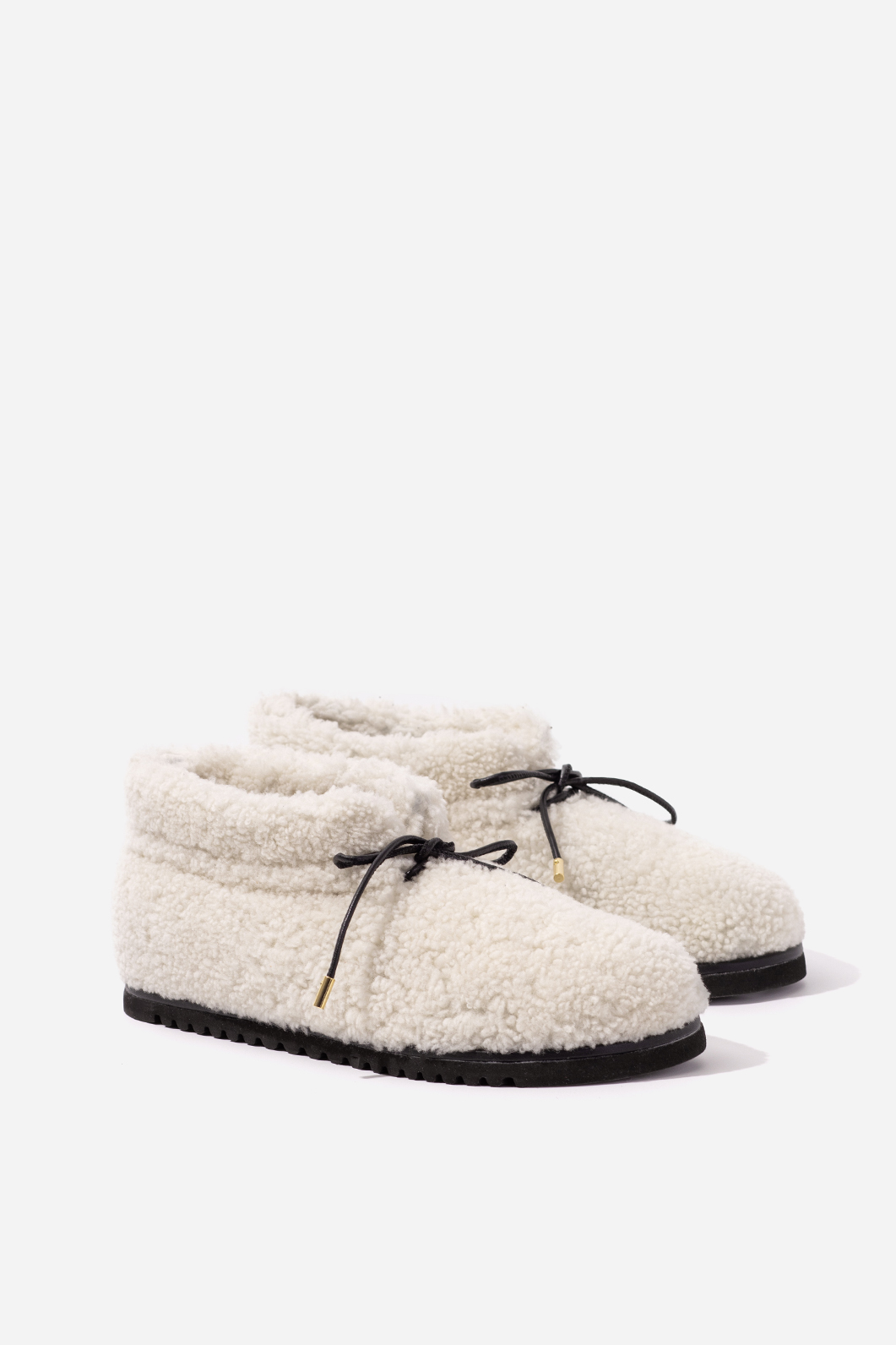 Fluffy milky fur boots