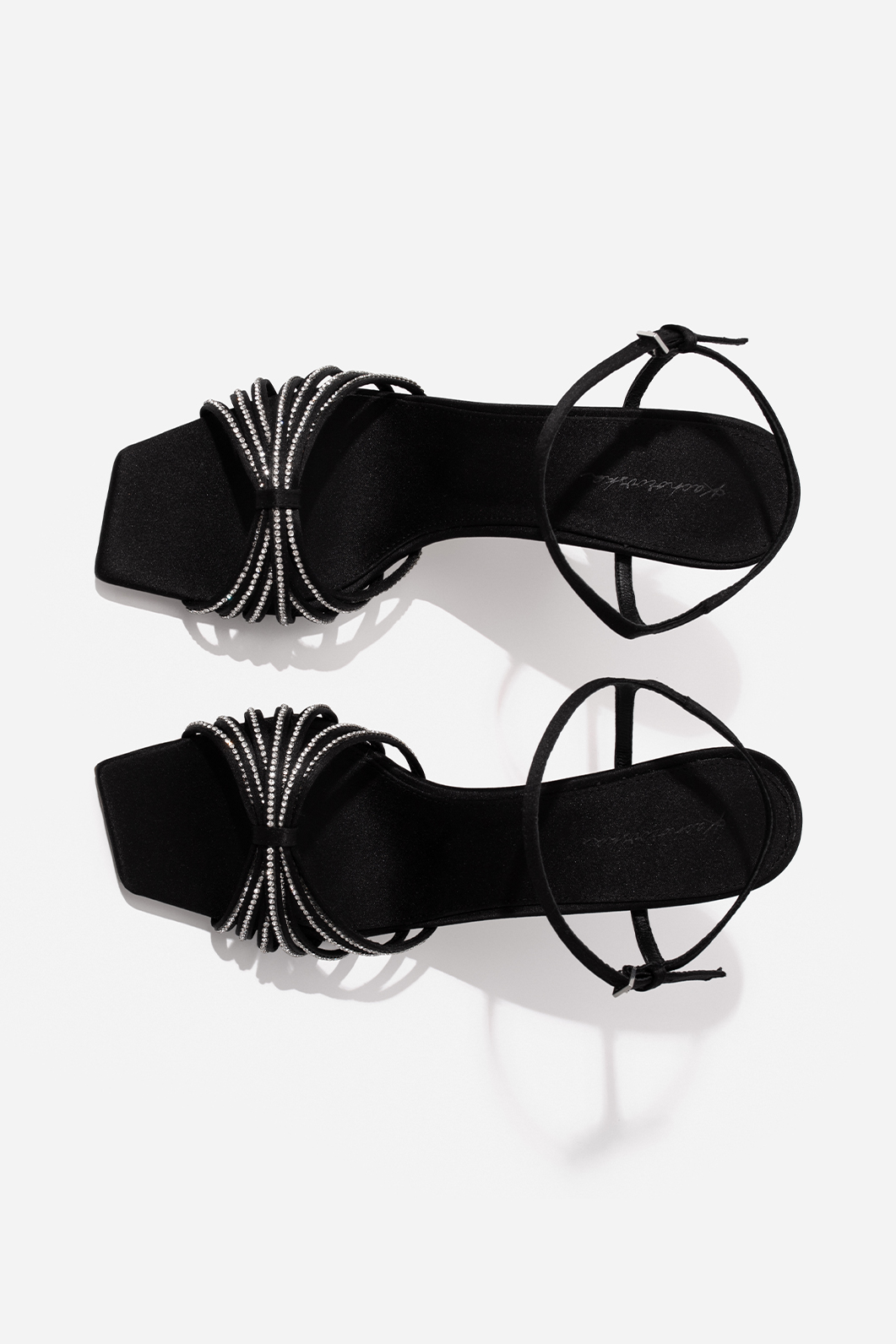 JULIE CRYSTAL black sandals