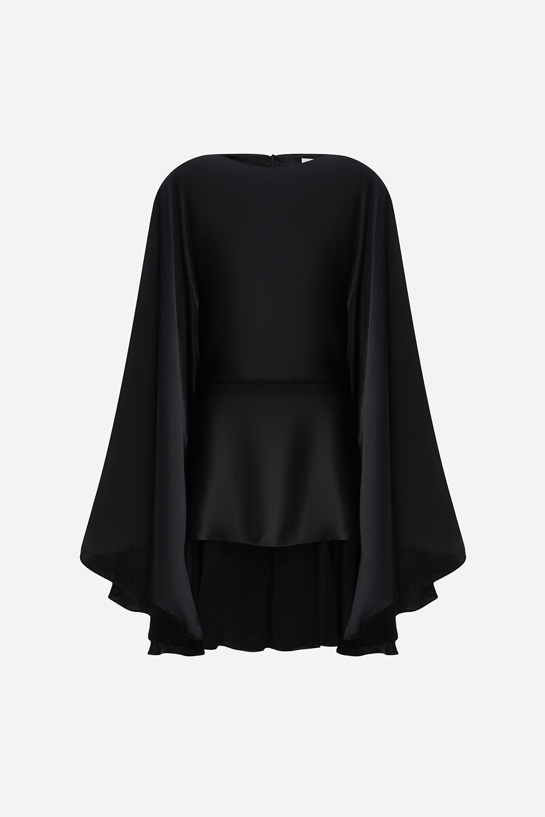 Платье мини со шлейфом черное