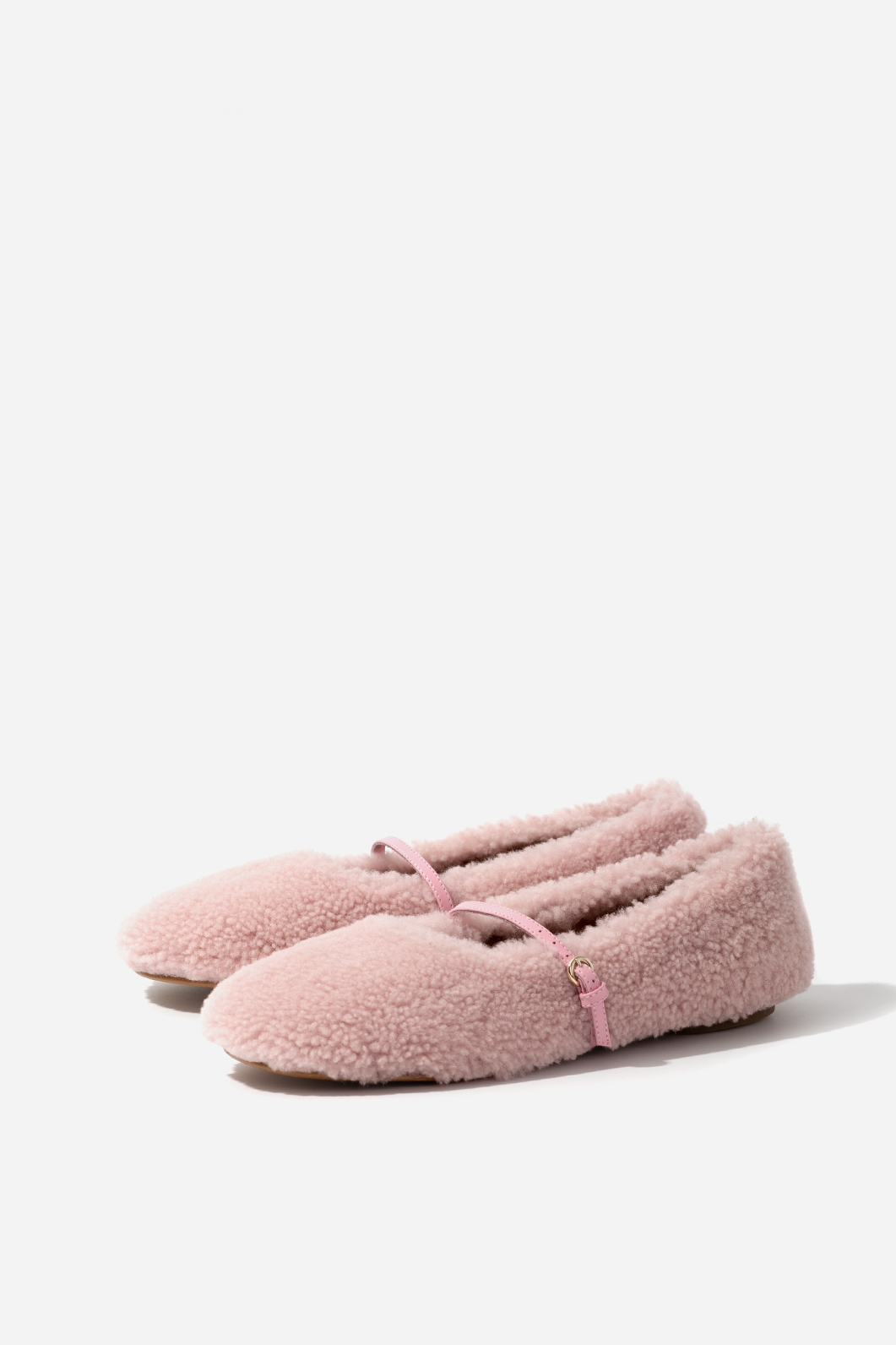 Pink fur Emma ballet flats