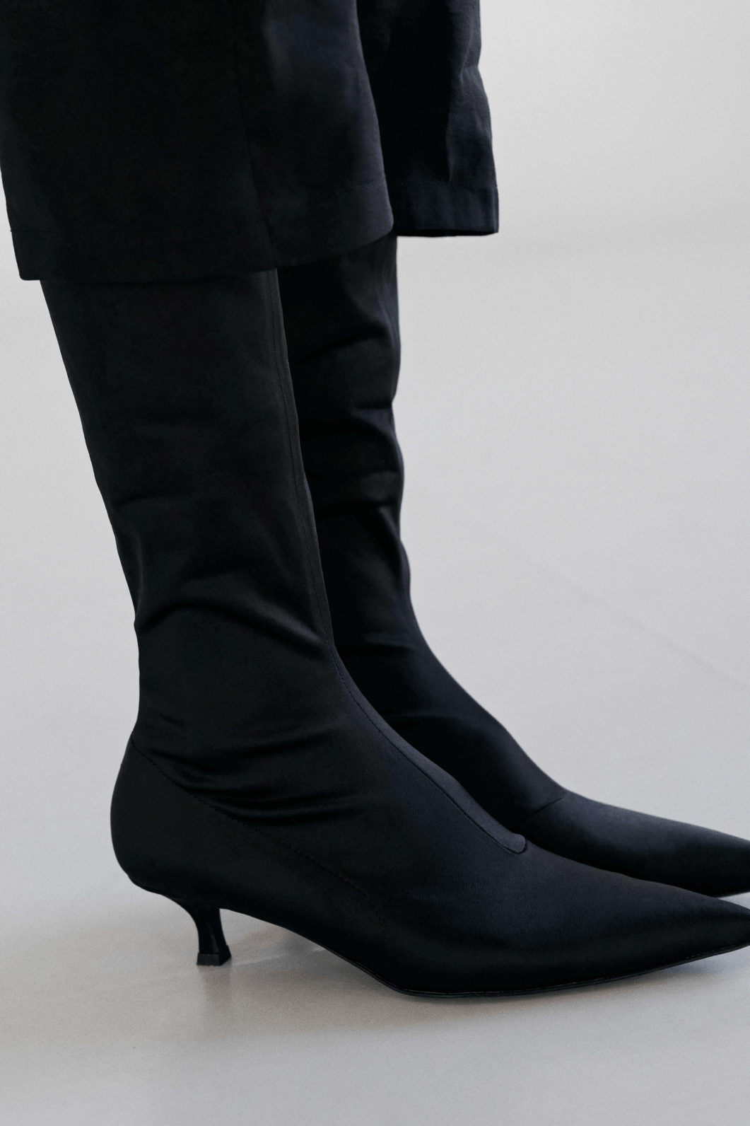 Olivia ankle boots black satin