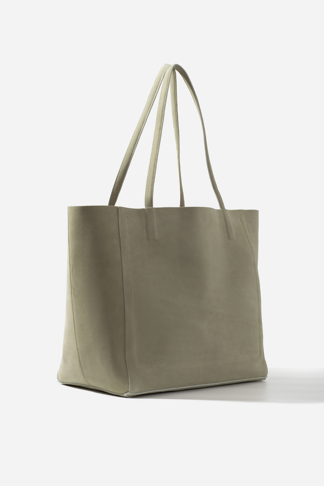 Sarah light green suede shopper bag /gold/