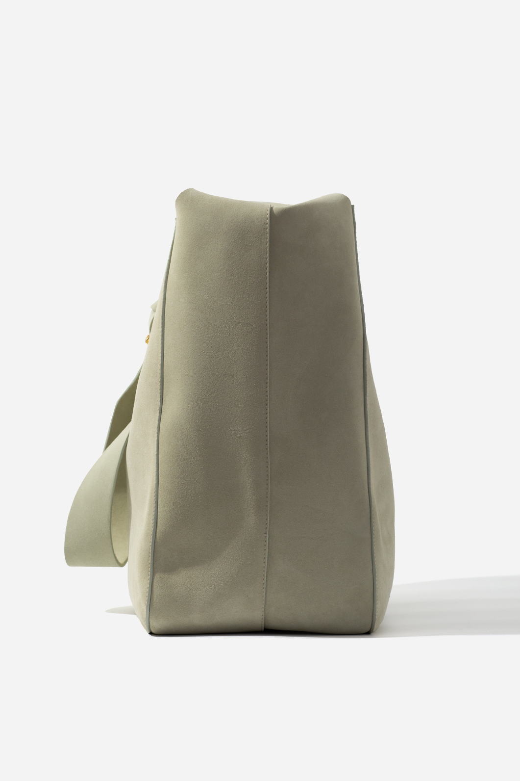 Tasha light green suede leather hobo-bag