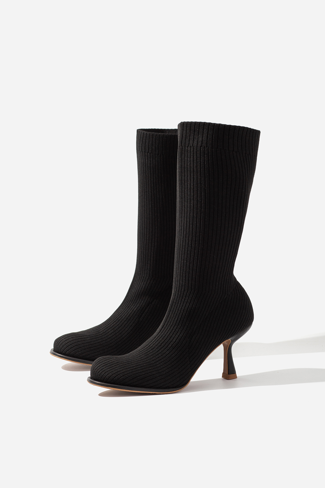 Blanca black knit ankle boots