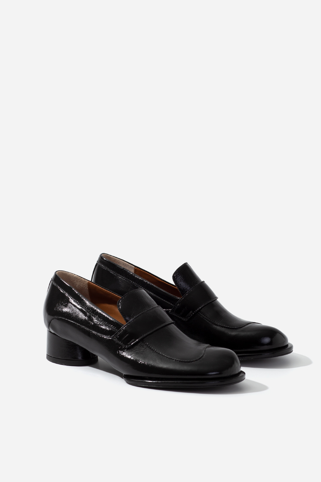 Black leather Greta loafers