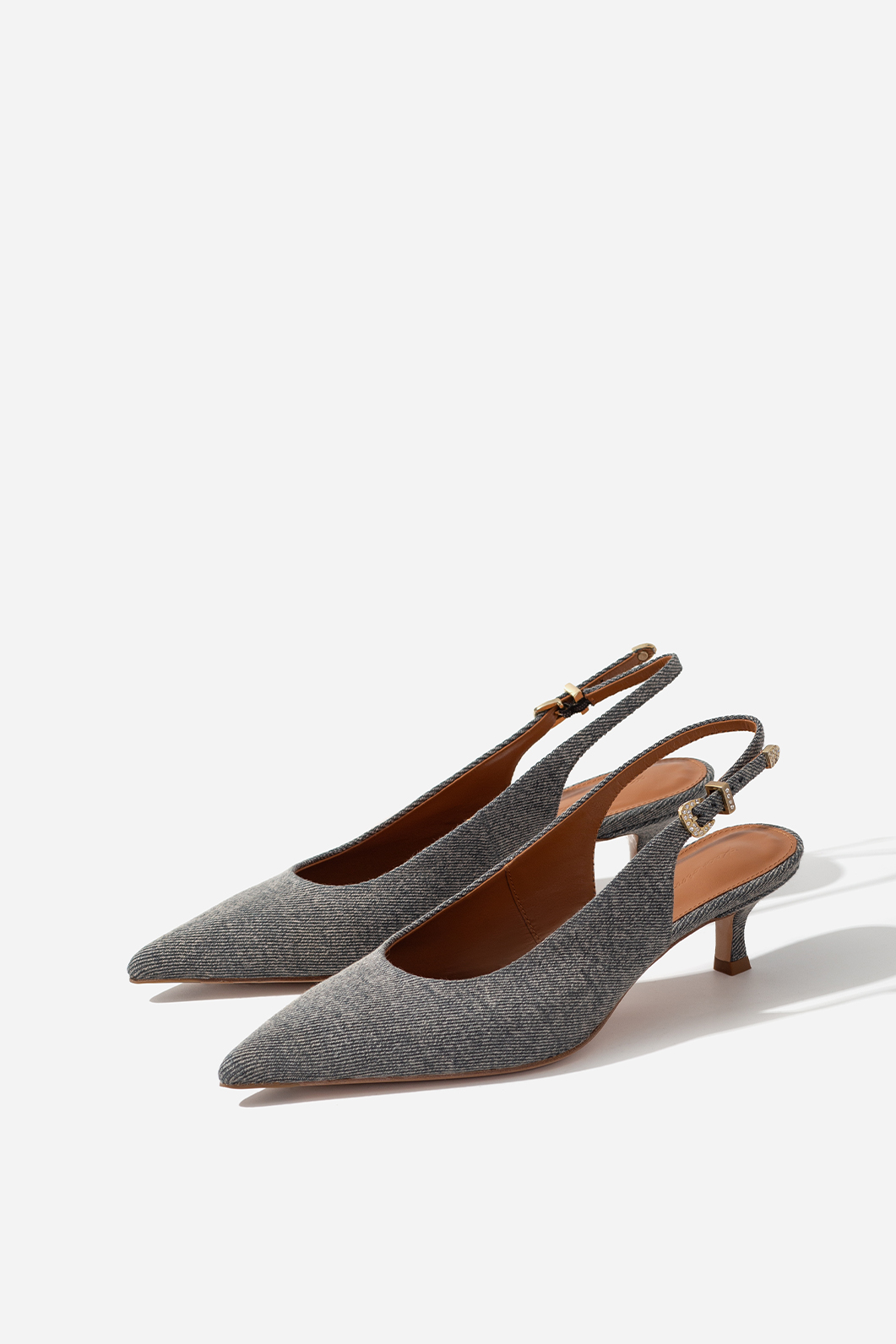 Erin gray textile slingbacks