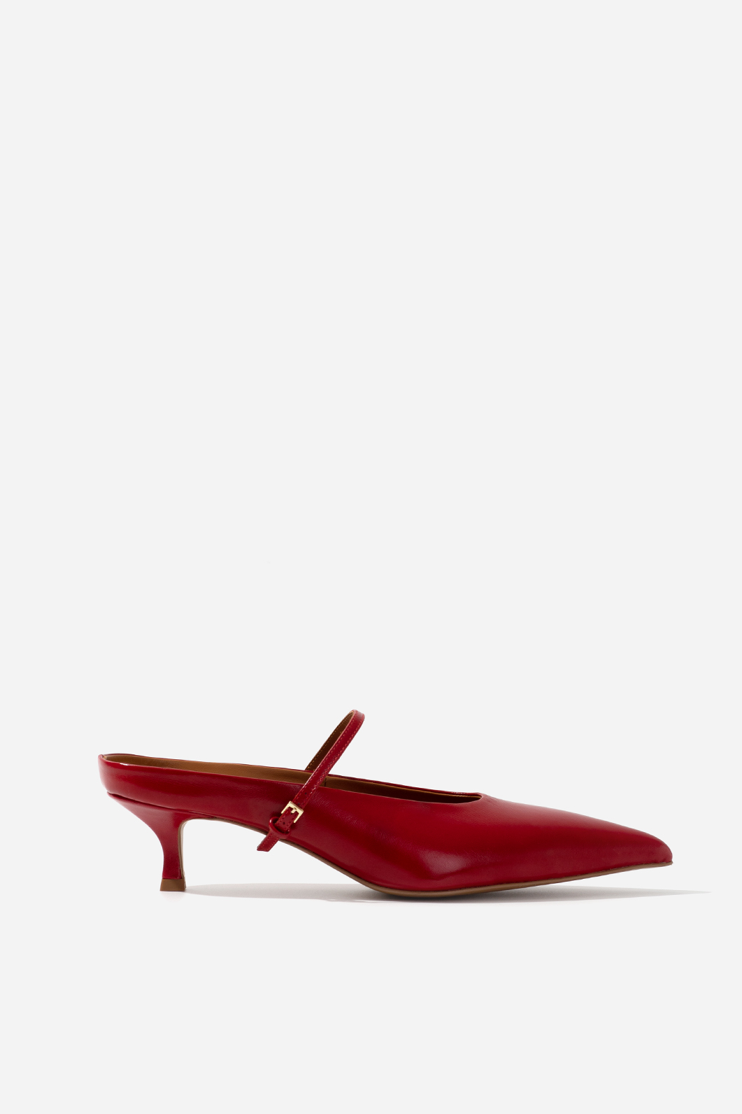 Rachel red leather mules