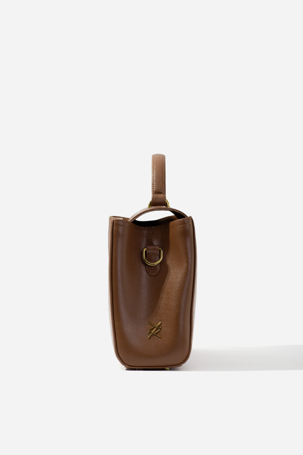 Erna New light brown leather bag /gold/