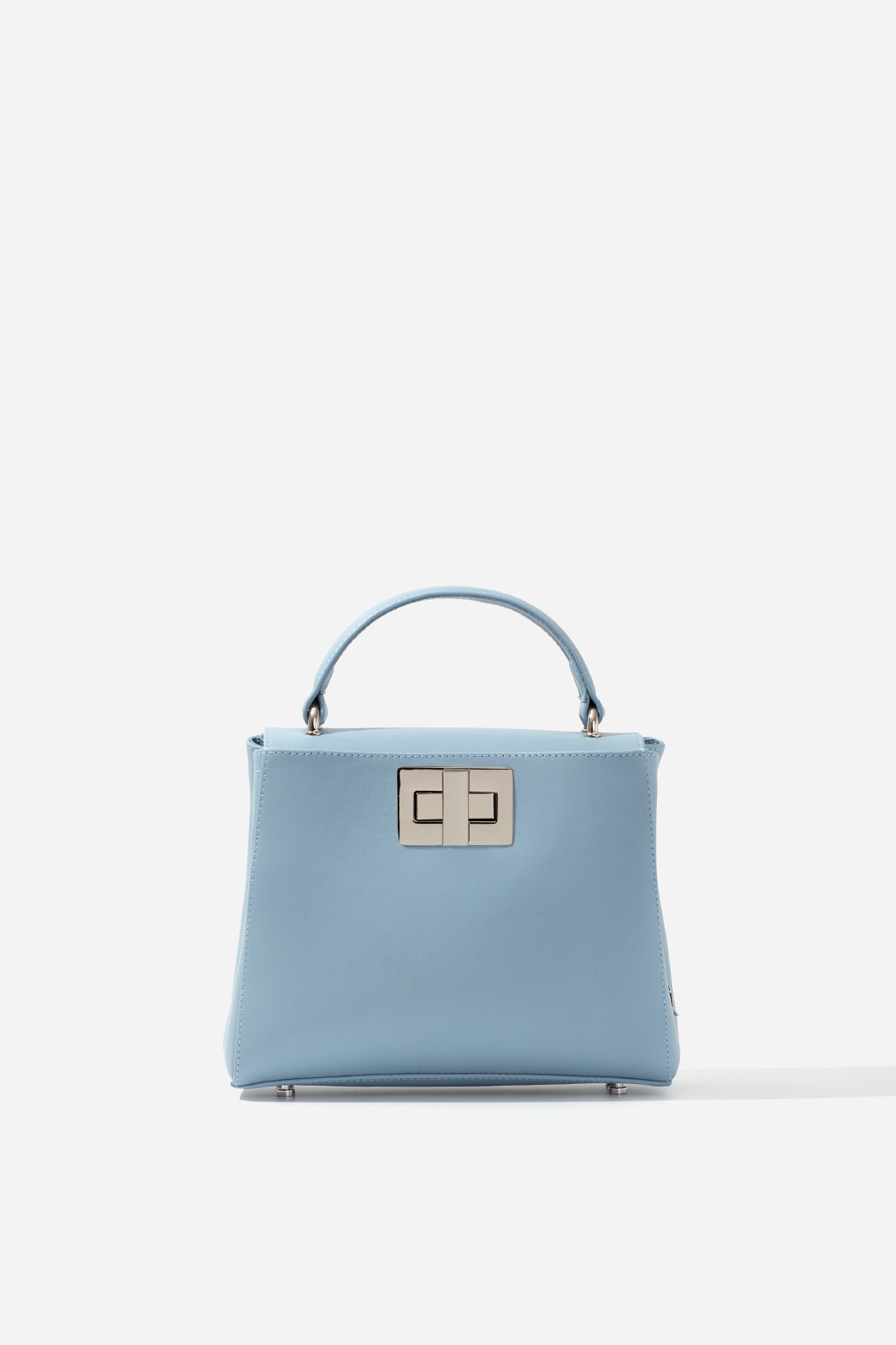 Erna mini New blue leather bag /silver/