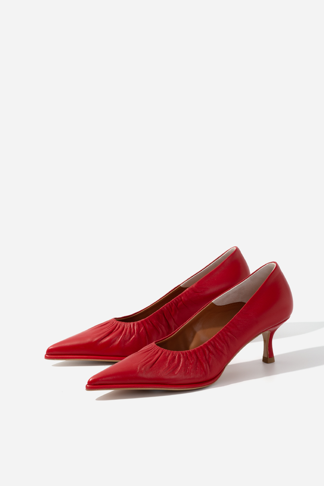 Lusy dark red leather pumps / 5cm/