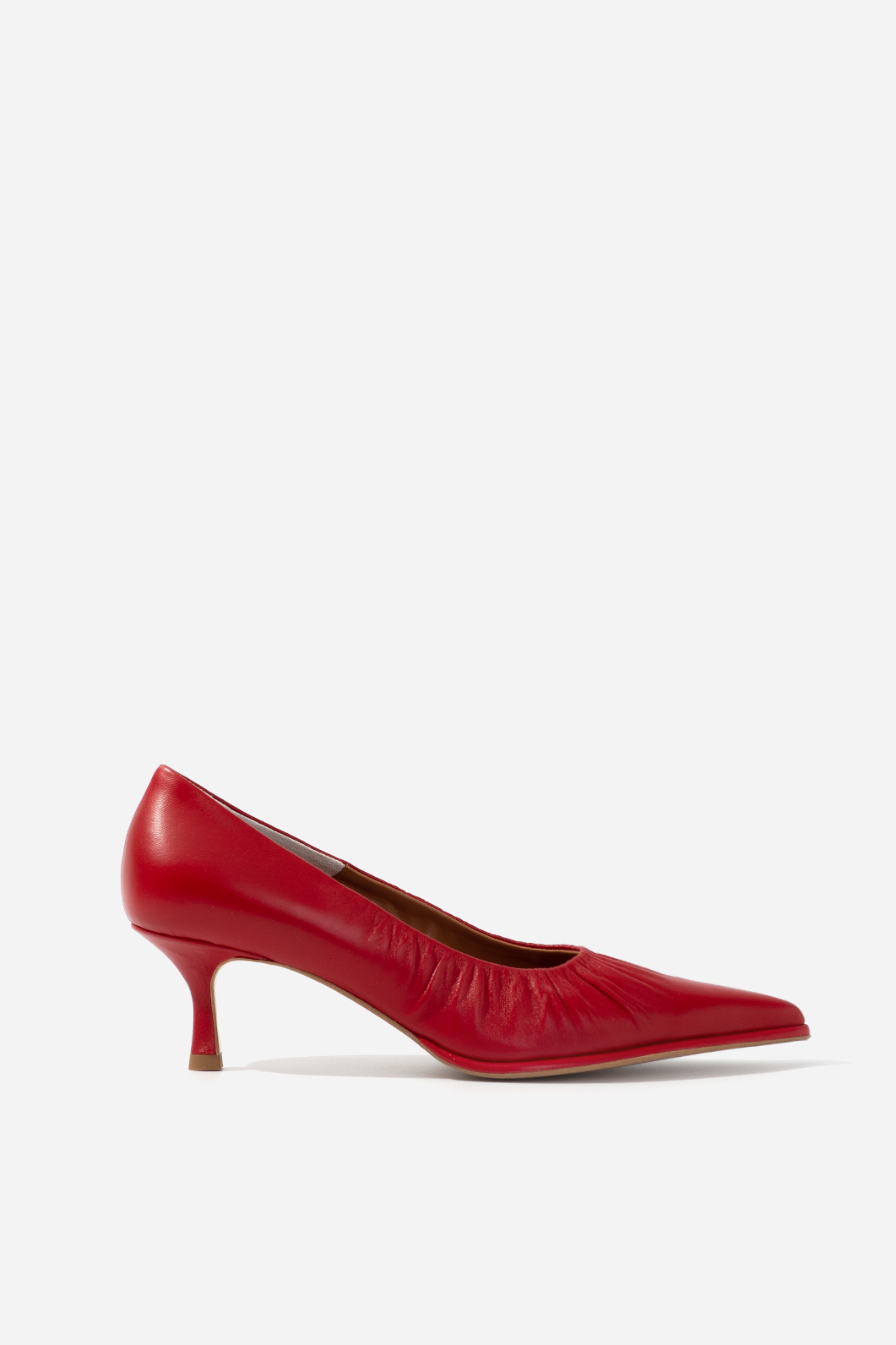 Lusy dark red leather pumps / 5cm/