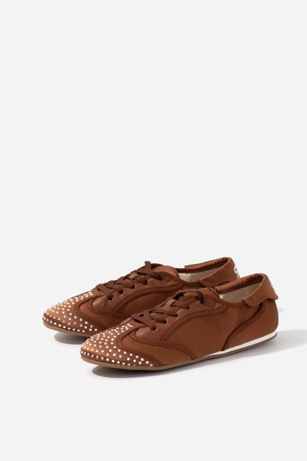 BOWLEY brown satin sneakers