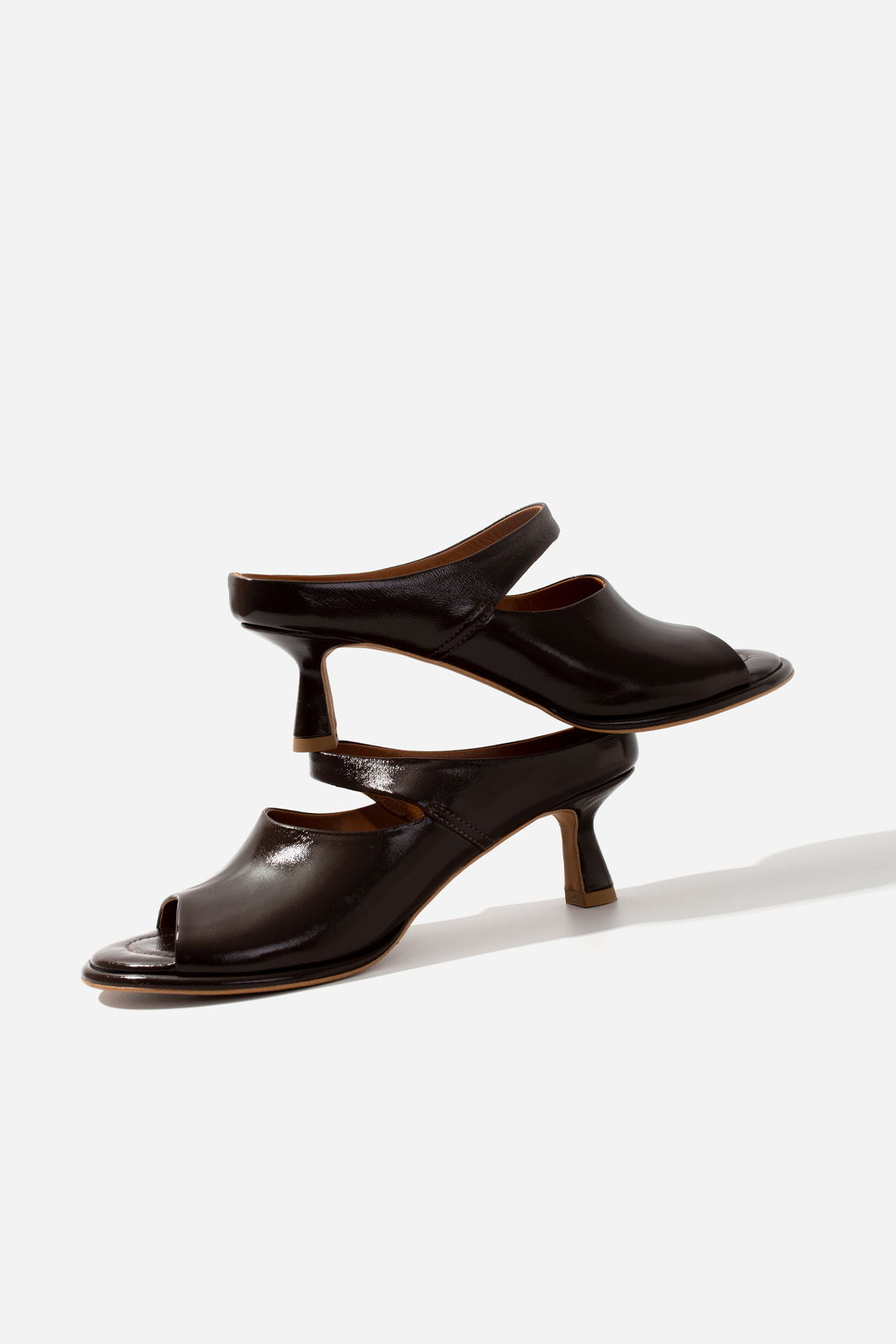 Tracy black leather sandals