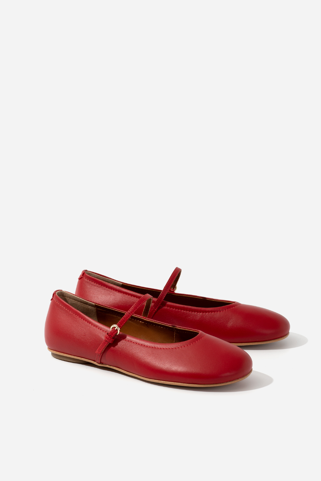 Ashley dark red leather ballet flats