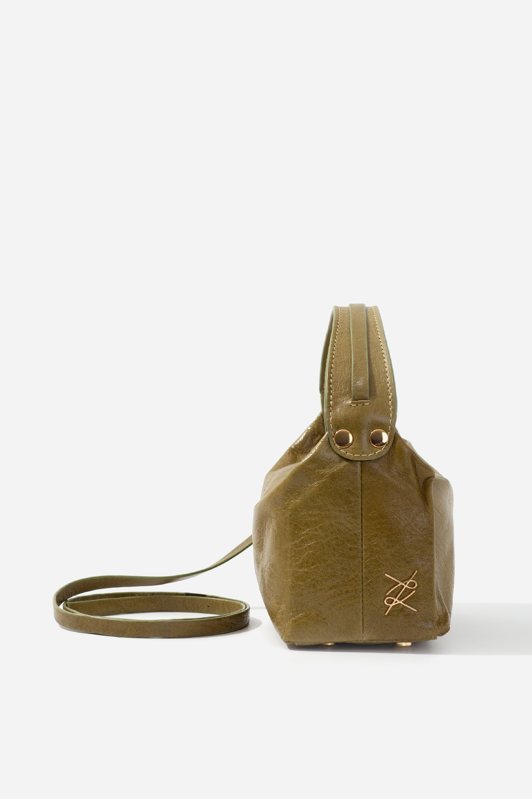Selma micro kakhi leather bag