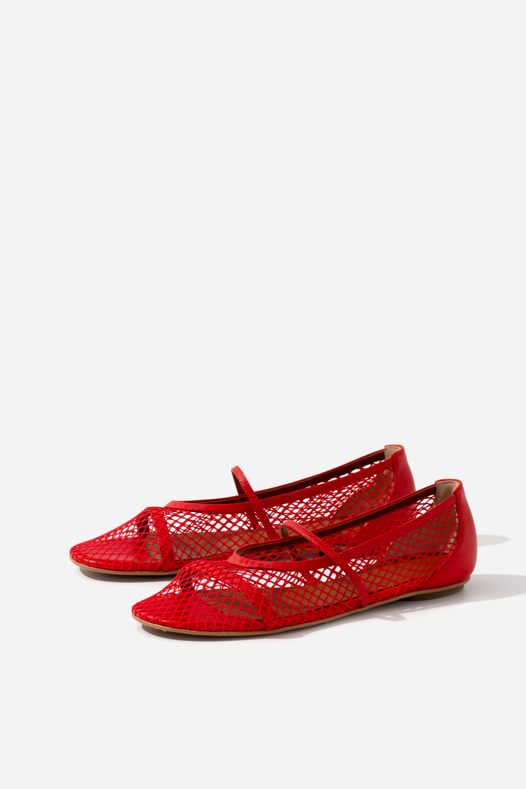 JERRY BALERINA red ballet flats with mesh