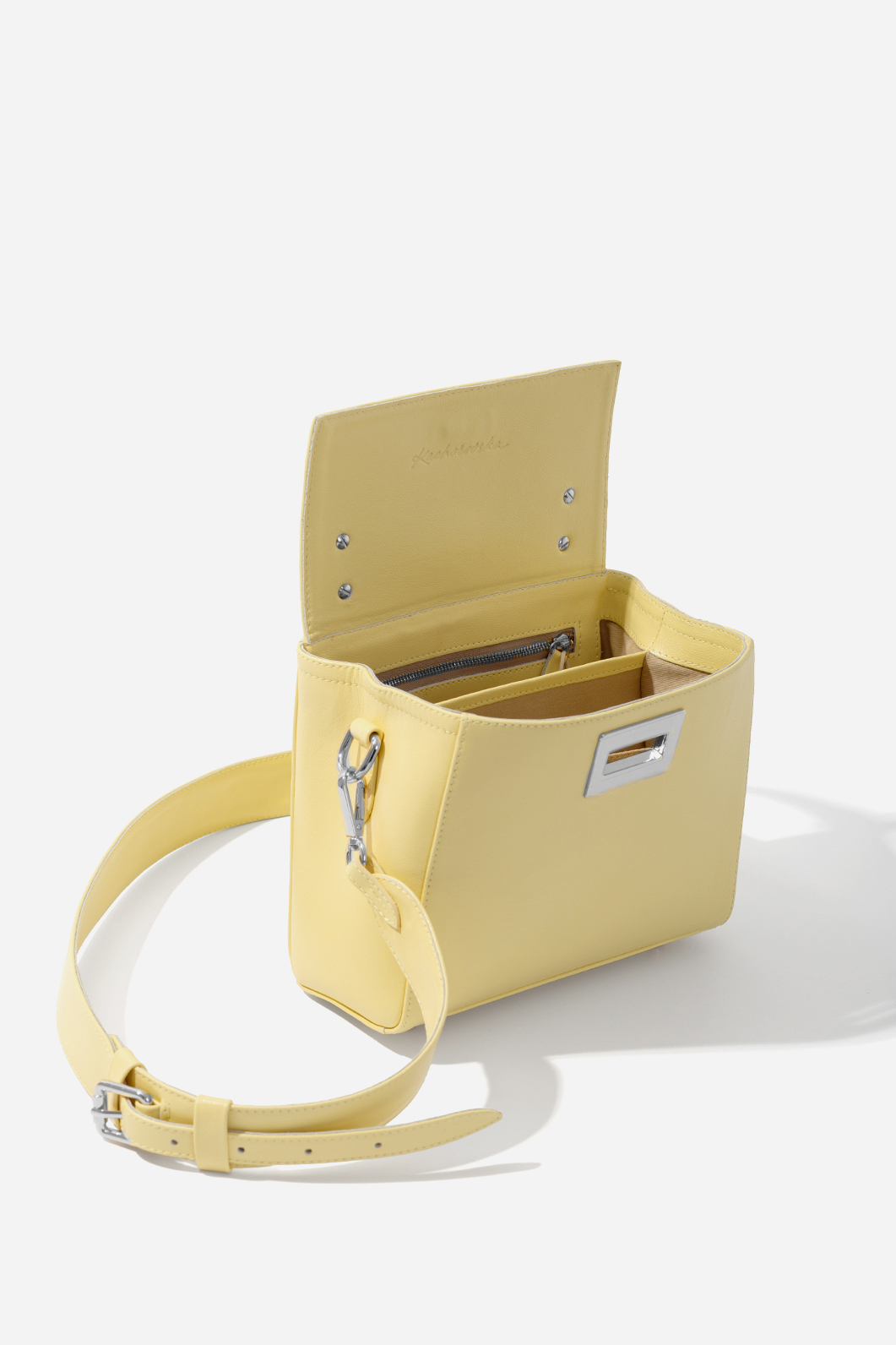 ERNA MINI yellow bag /silver/