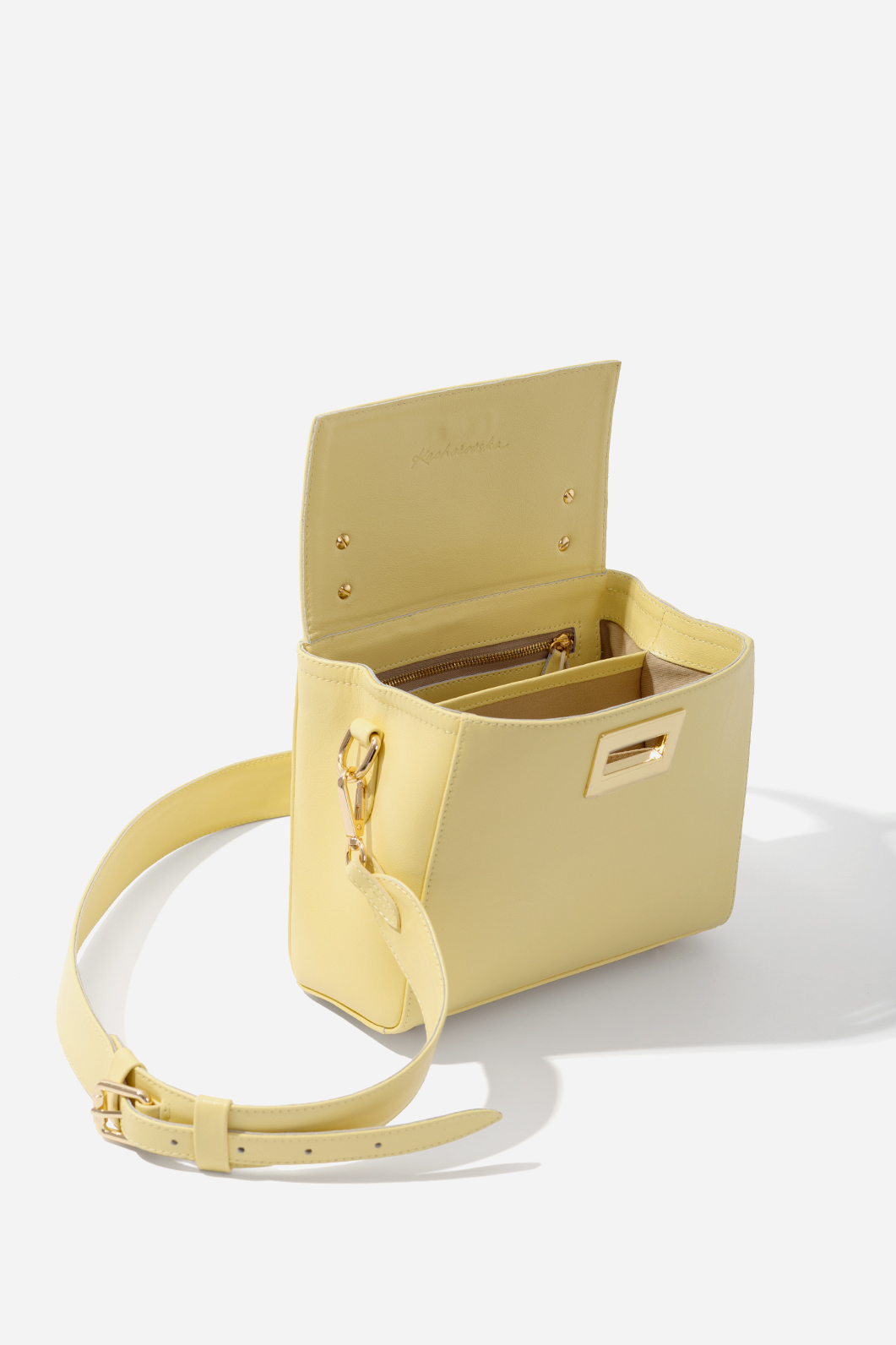 ERNA MINI yellow bag /gold/