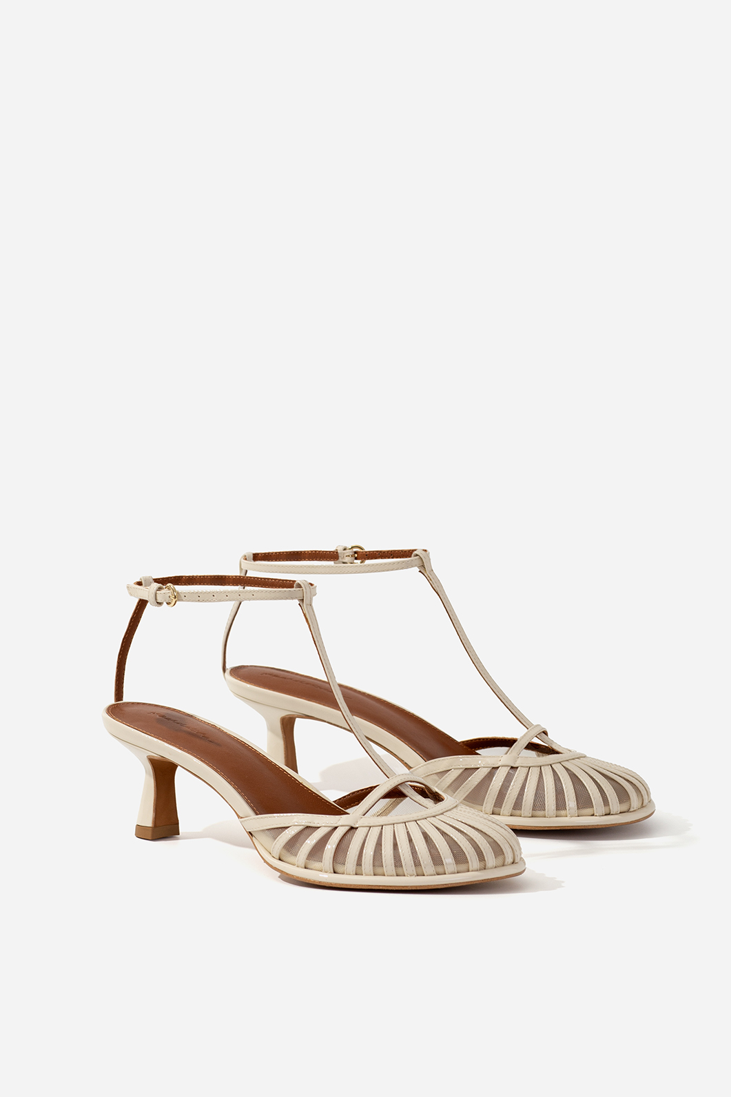 GOLDIE milky patent sandals /5 cm/