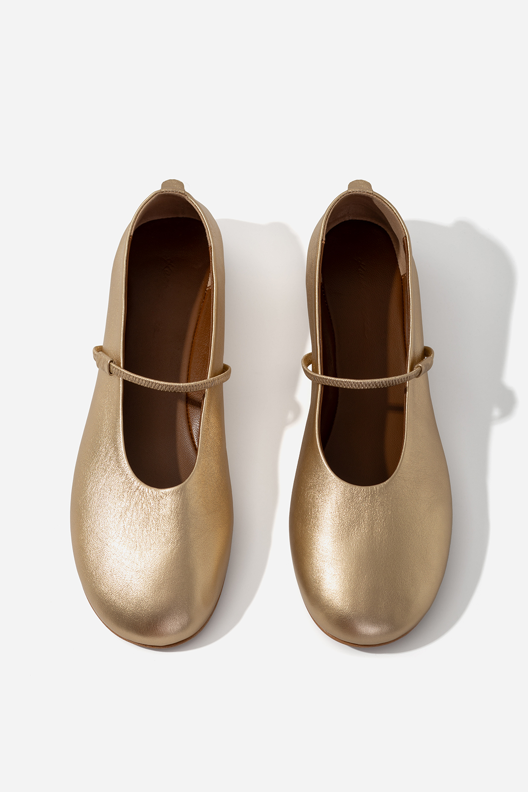 EMILY gold ballet flats