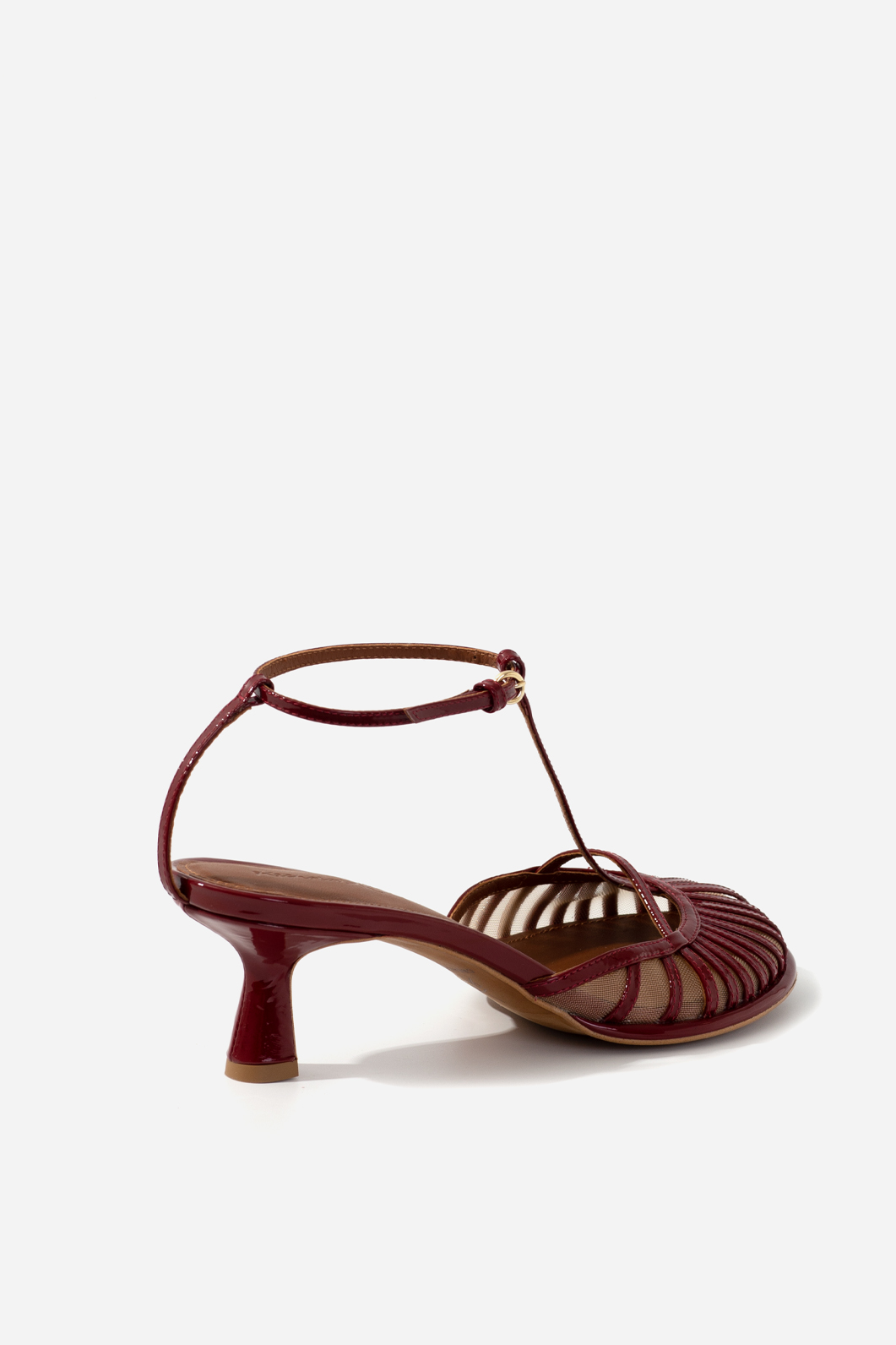 GOLDIE bordeaux patent sandals /5 cm/