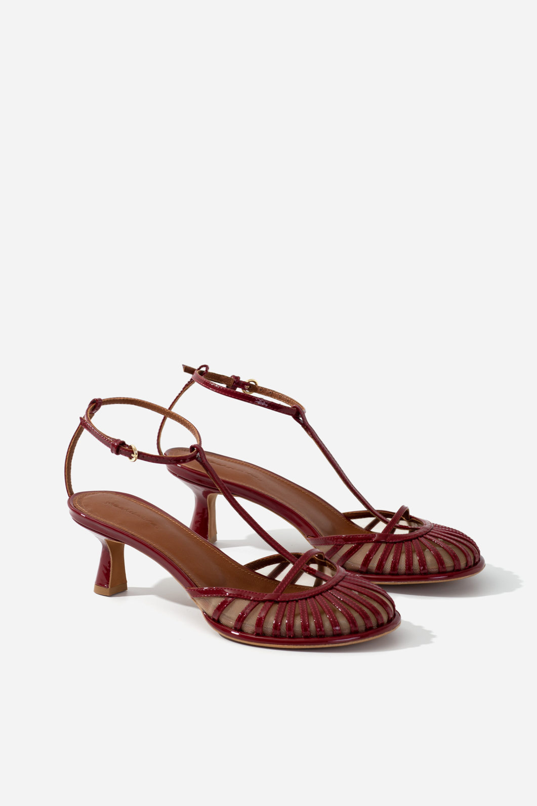 GOLDIE bordeaux patent sandals /5 cm/