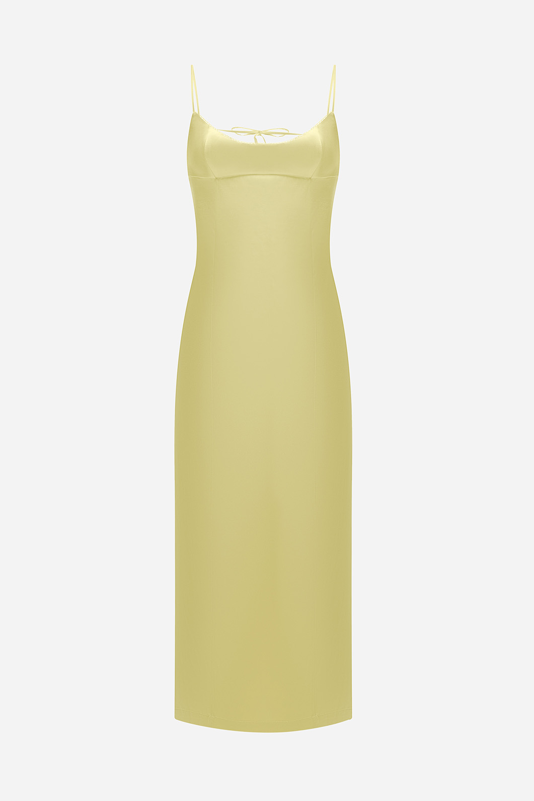 Satin yellow maxi dress