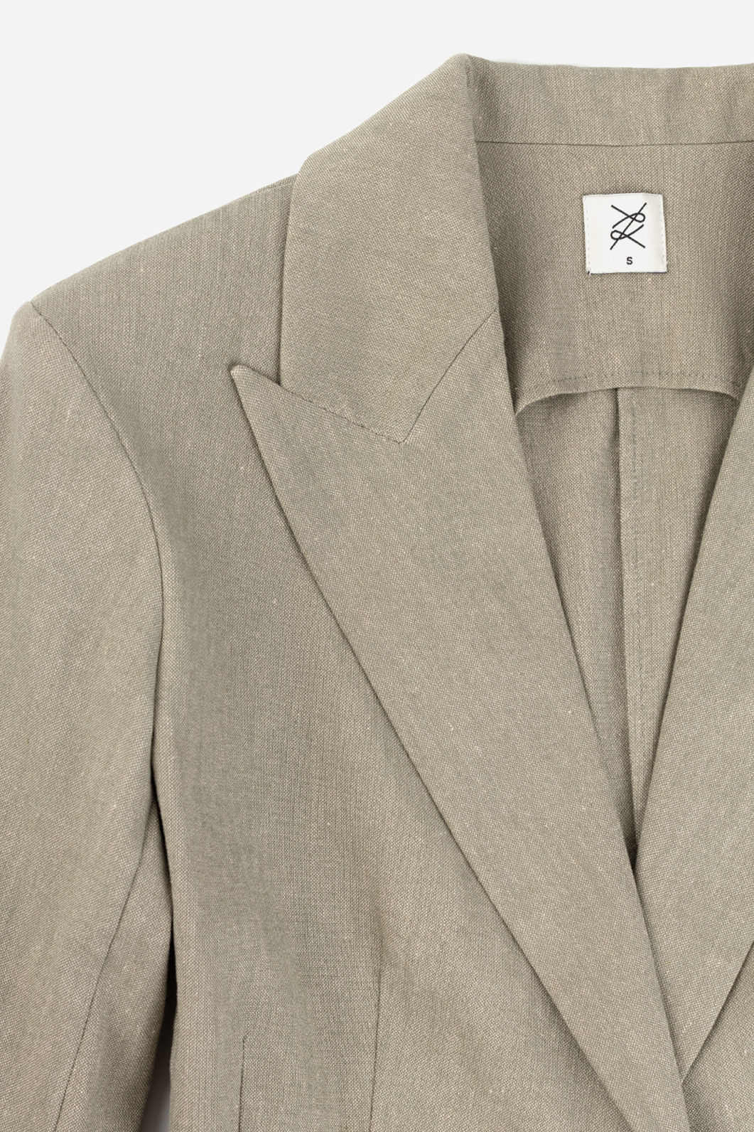 Olive cropped linen jacket