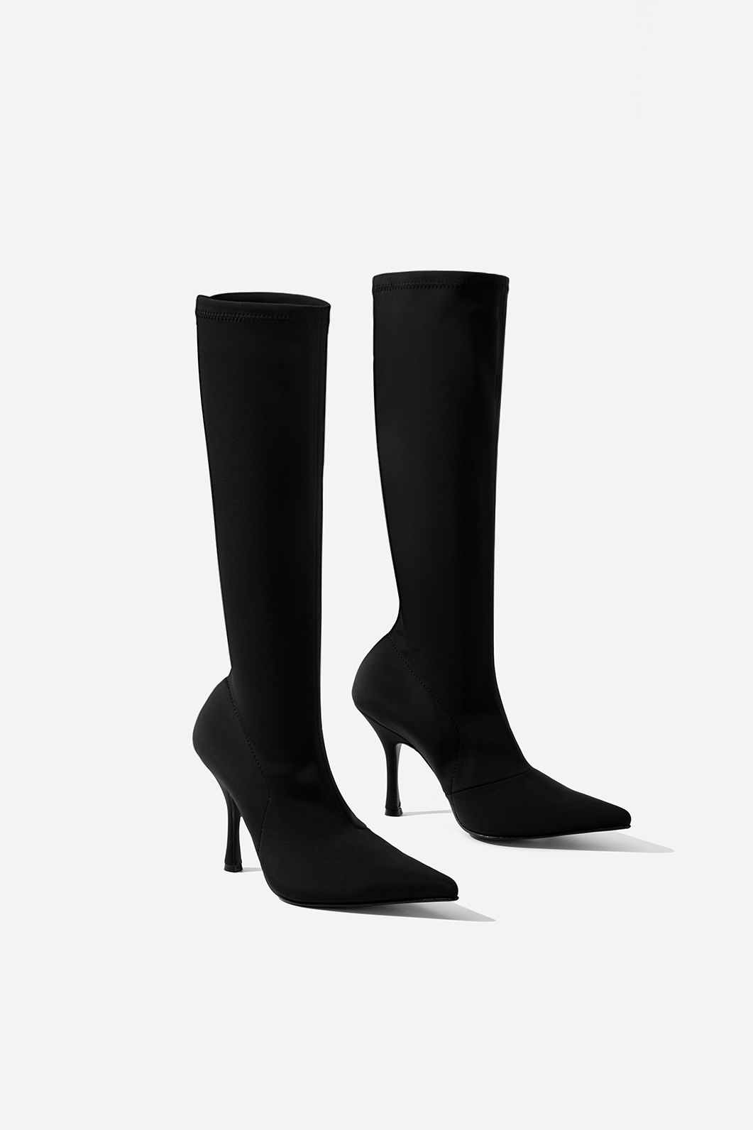 MIRA black stretch knee boots