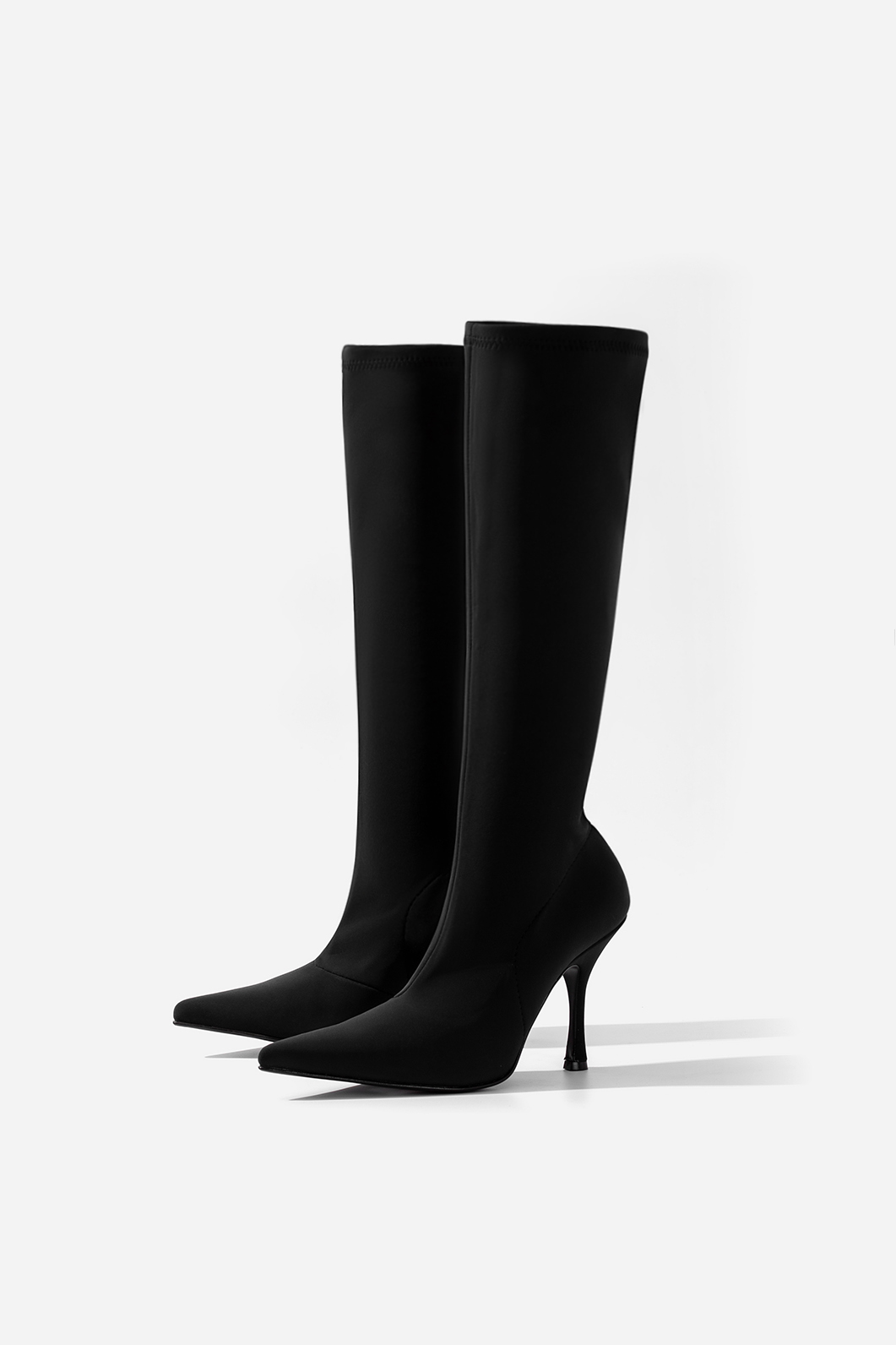 MIRA black stretch knee boots