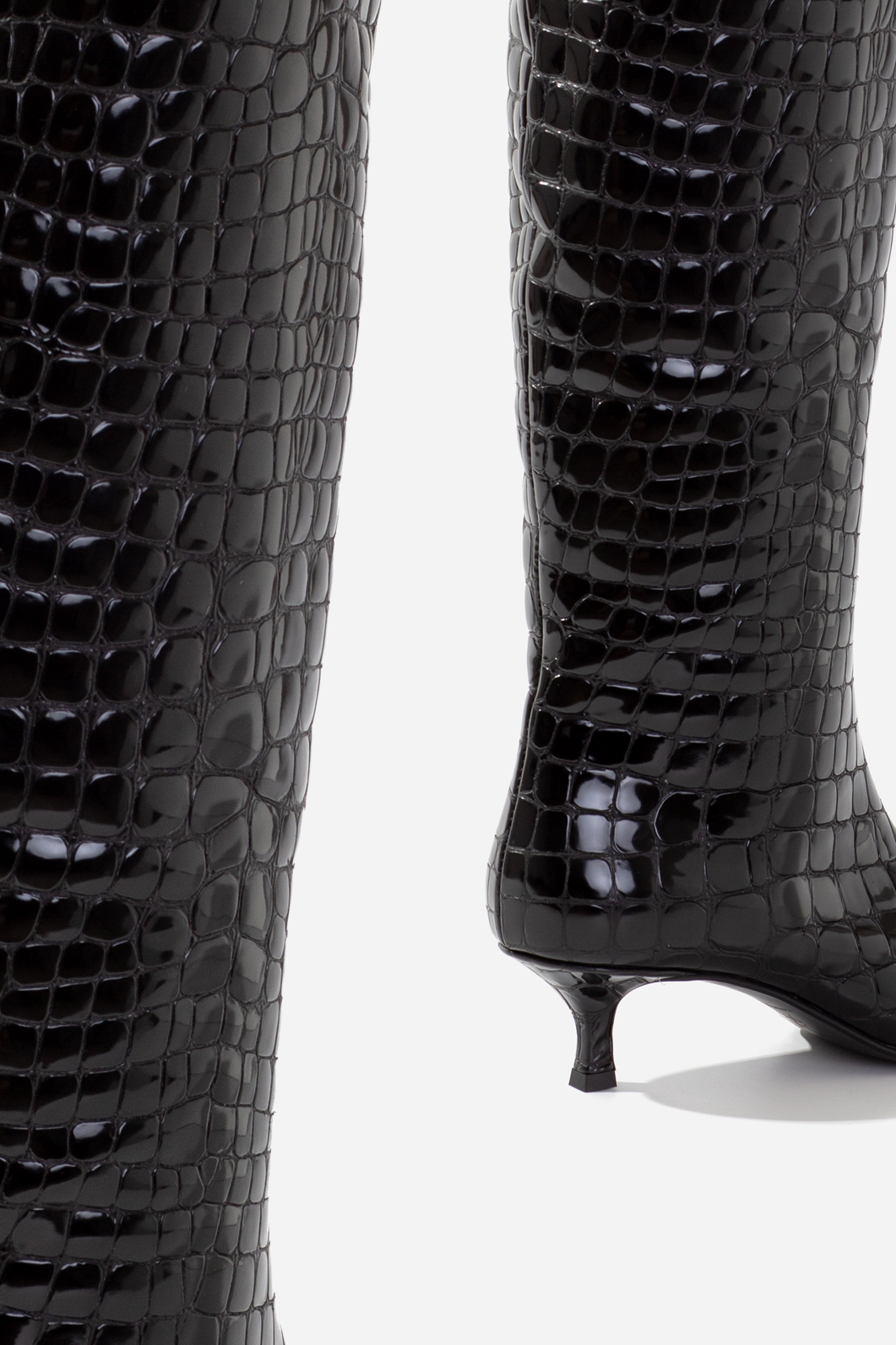 CONNIE black reptile boots