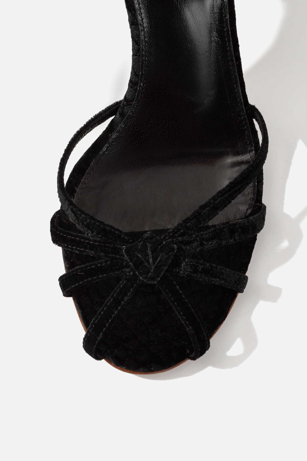 LEONA black velvet sandals